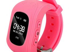 Ceas Smartwatch copii GPS Tracker iUni Q50, Telefon incorporat, Apel SOS, Roz